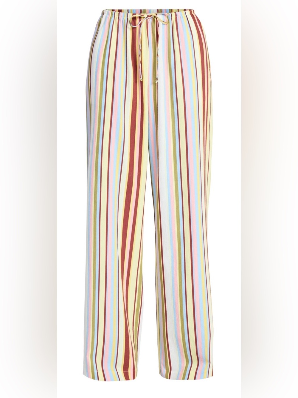Striped Wide-Leg Drawstring Pants - Multicolor - Picture 2 of 5